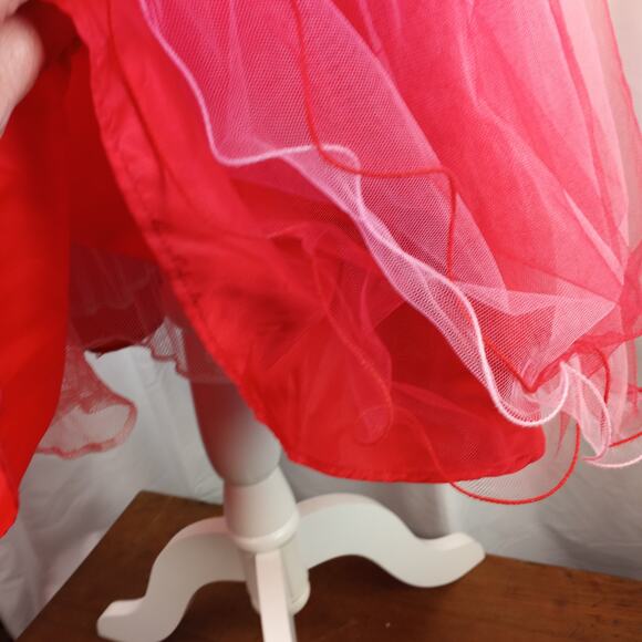 Masquerade ~ Watermelon Tulle Formal Party Dress 7/8 Valentines Barbie Fairy - Picture 6 of 9